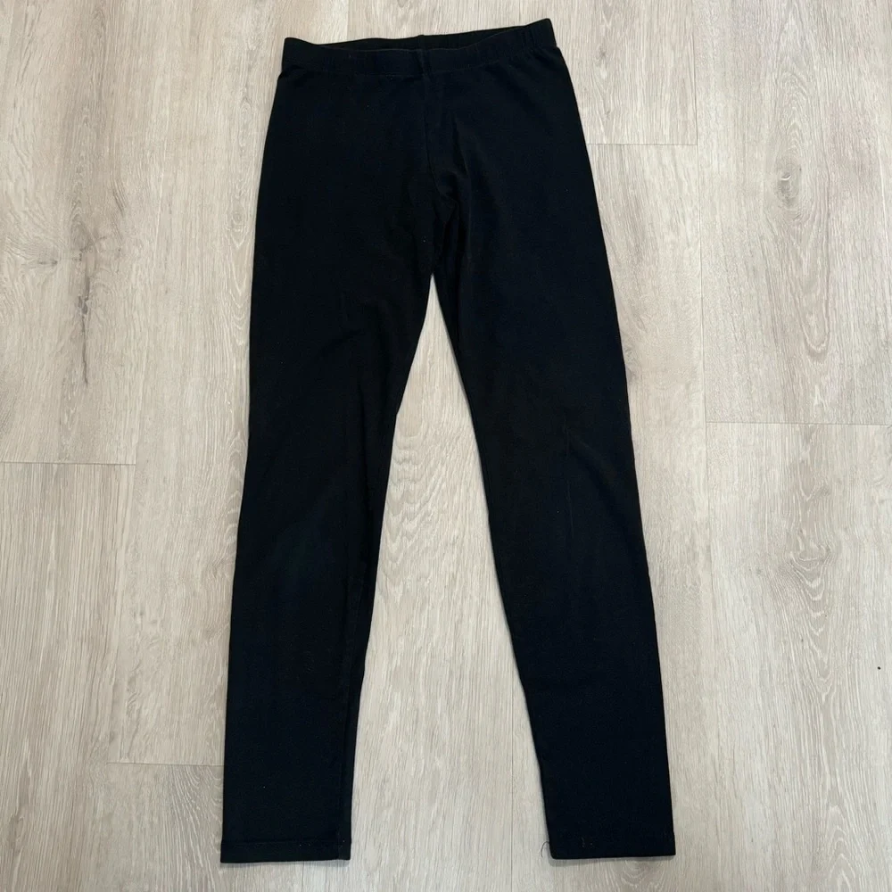 Kids Cat & Jack Girls Black Cotton Stretch Leggings Pants L 10/12